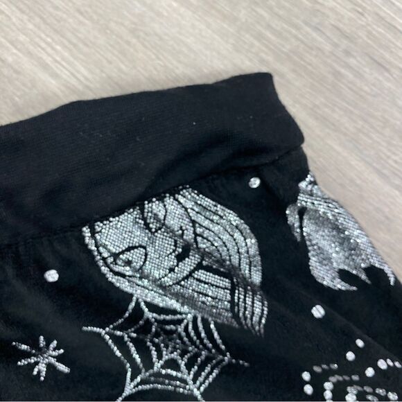 Disney Nightmare Before‎ Christmas Velour Foil Sleep Joggers Black Silver XL - Picture 6 of 8